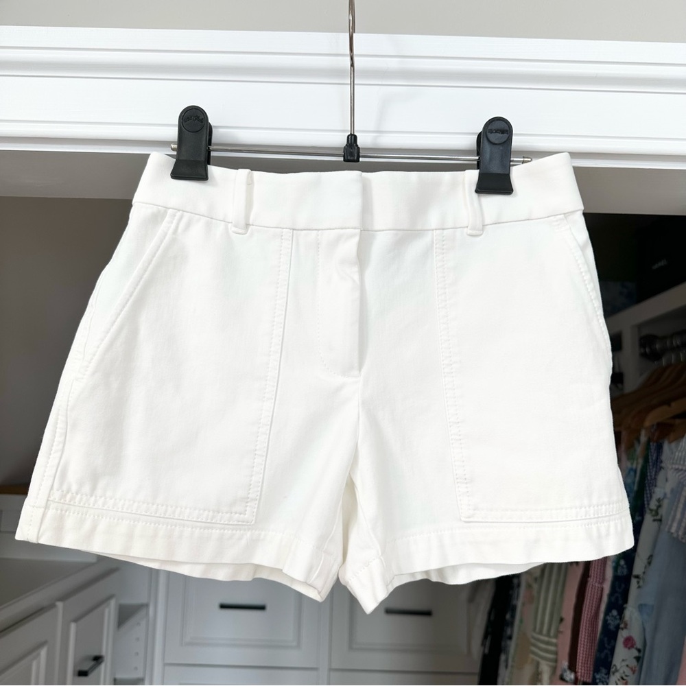 Women's White Belted Shorts - Picture 2 of 5